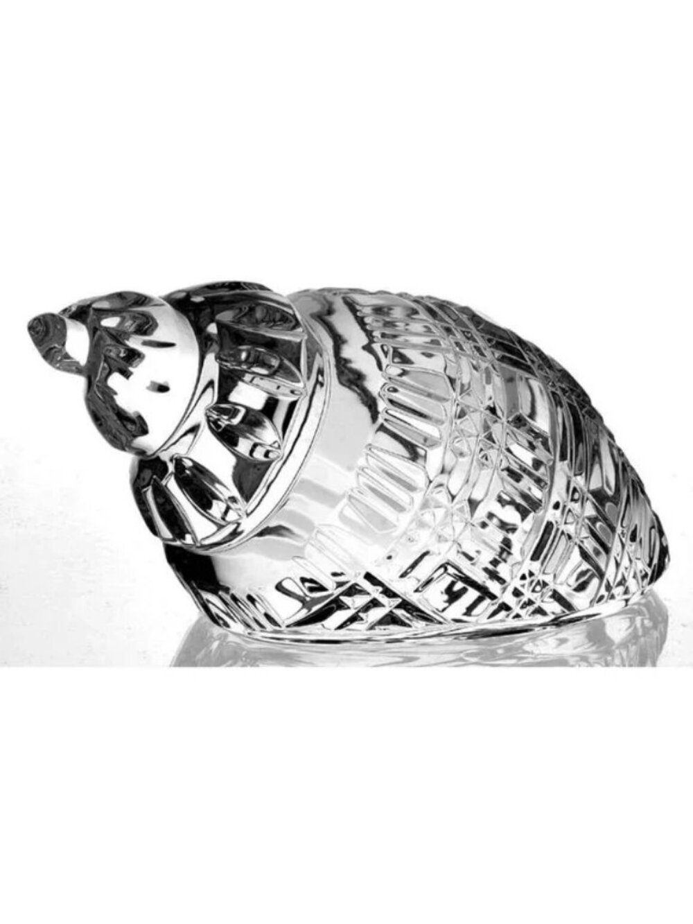 Large 5+" Waterford ☘️ Conch Shell Vintage Crystal Figurine / Paperweight ~AS IS